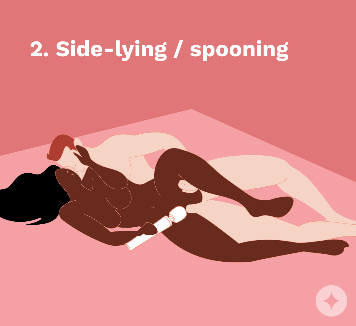 Spooning is another great sex position to use sex toys with your partner