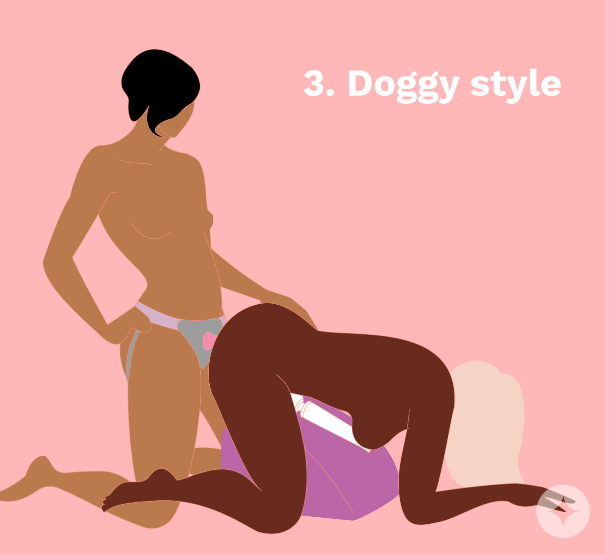The doggystyle position gives you a number of ways to use sex toys with your partner