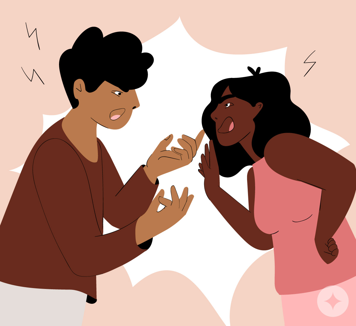 A couple arguing prior to make-up sex