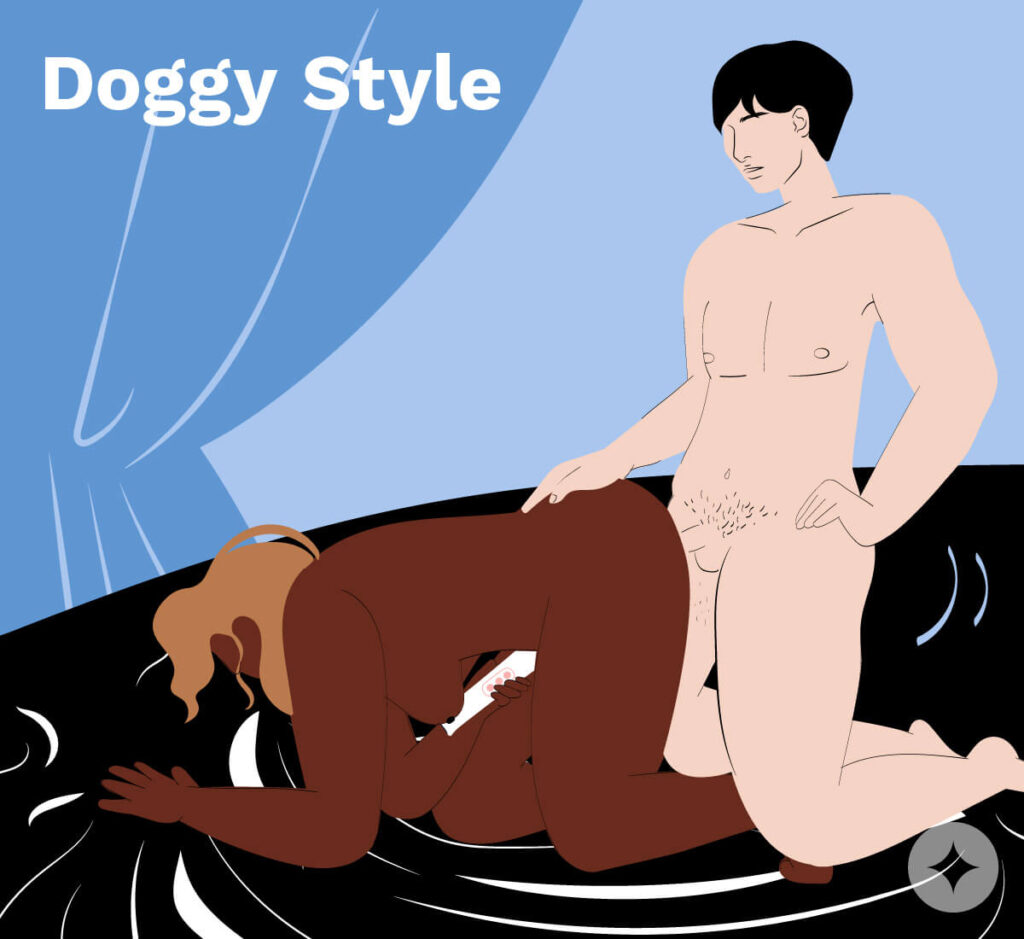 Doggy style sex position during period