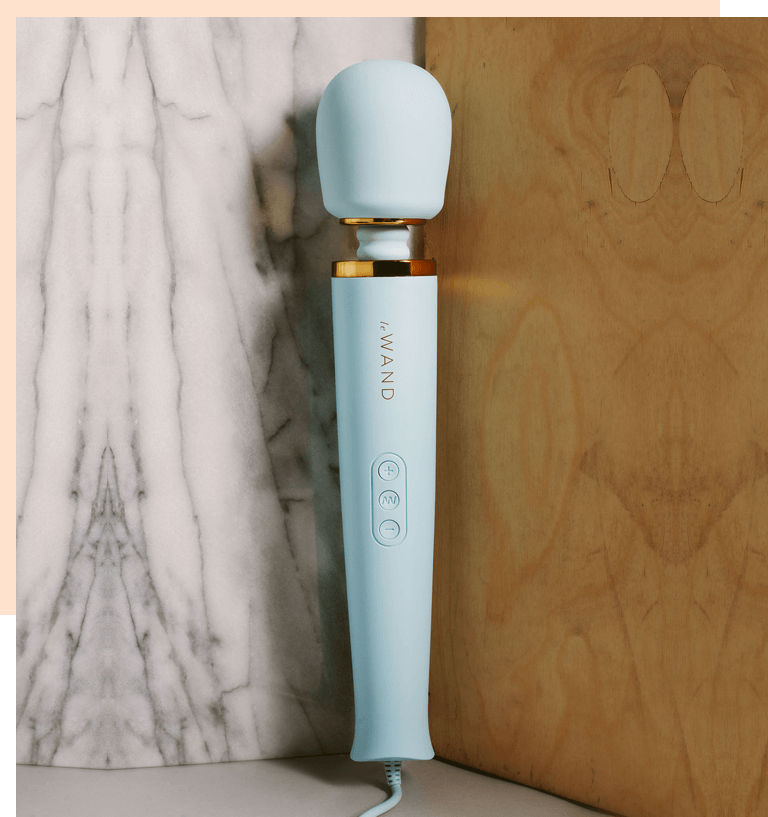 Buy the Le Wand Plug-In Vibrating Massager in Sky Blue and Cream