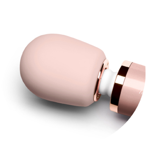 The head of the Le Wand Powerful Plug-In Vibrating Massager is made from 100% body-safe silicone