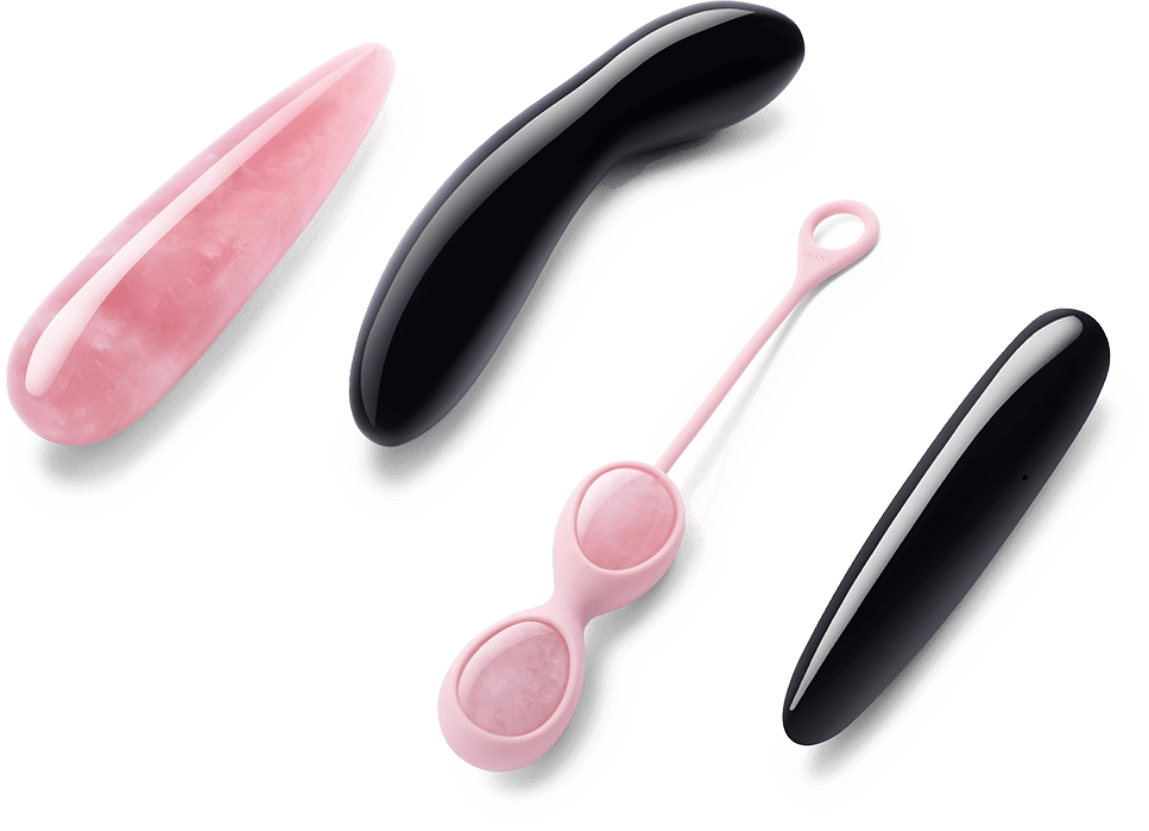 Crystal Pleasure Tools Black Obsidian and Rose Quartz NEW